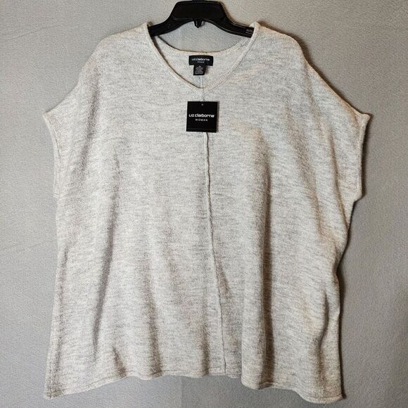 NEW Liz Claiborne Sweater Vest Wool Blend Gray Size 0X - Picture 1 of 8
